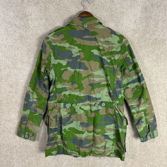 J. Crew Boyfriend Fatigue Jacket Womens Size XS Green Camo Button Full Zip Field - Picture 9 of 11